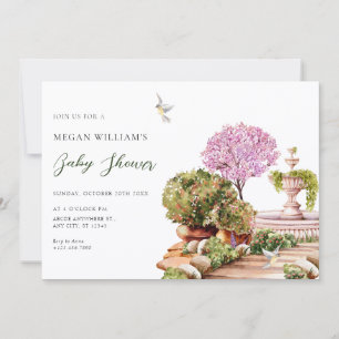 Watercolor aesthetic garden invitation