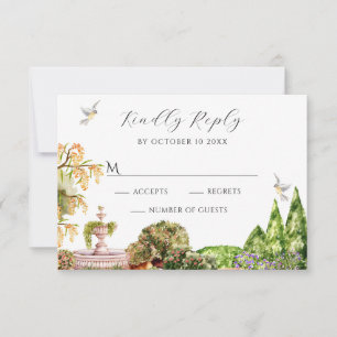 Watercolor aesthetic garden  RSVP card