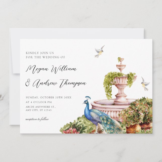 Watercolor aesthetic garden wedding save the date (Front)