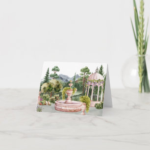 Watercolor aesthetic green garden elegant  card