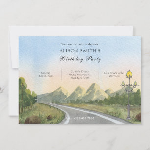 Watercolor Aesthetic nature landscape Invitation
