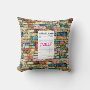 Watercolor Aesthetic Stacked Books Cushion