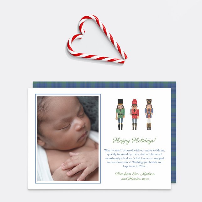 Watercolor African American Nutcrackers Nostalgic Holiday Card (Holiday card design with African American nutcracker soldiers hand painted in watercolor)