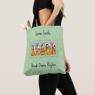 Watercolor, African Art Break Dance Rhythm Tote Bag