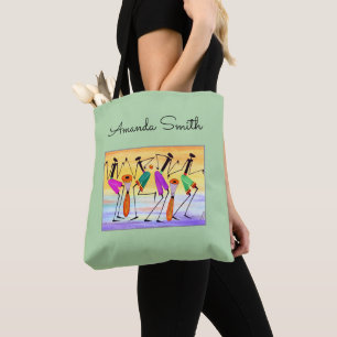 Watercolor, African Art, Expressing Happiness Tote Bag