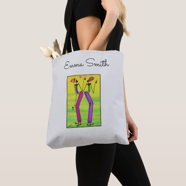 Watercolor African Art Joy and Happiness  Tote Bag (Close Up)