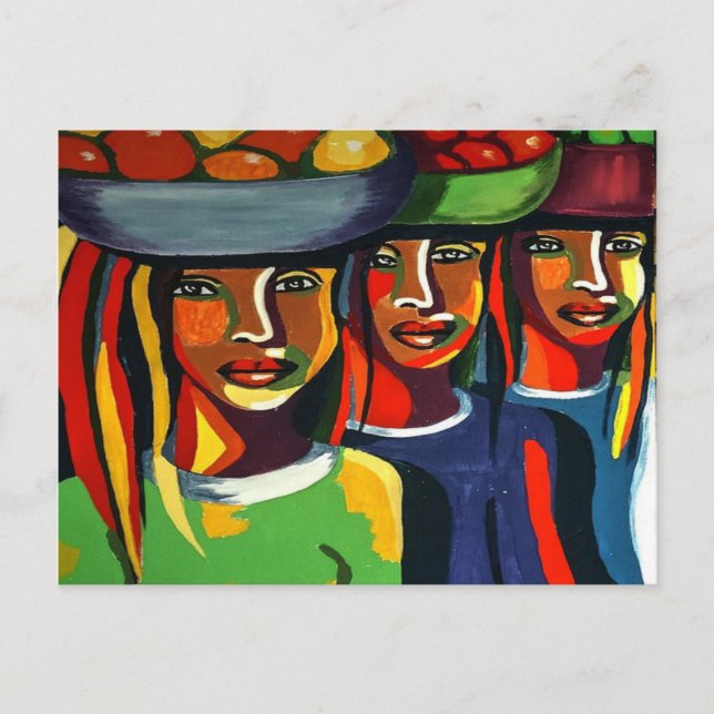 Watercolor African Art Postcard (Front)