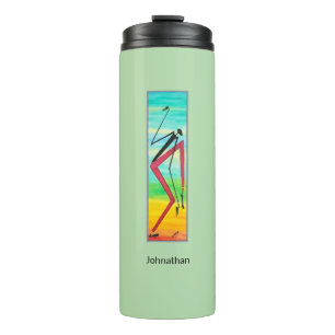 Watercolor, African Art, Tricky African Dancer Thermal Tumbler