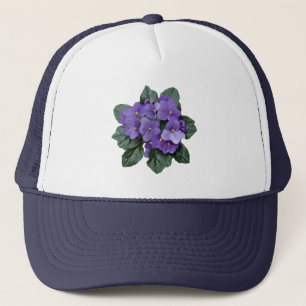 Watercolor African Violet Houseplant art Trucker Hat