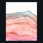 Watercolor Agate Art in Southwest Colours Poster<br><div class="desc">An abstract watercolor agate art print in southwest colours,  including pink,  coral,  grey and aqua blue.</div>