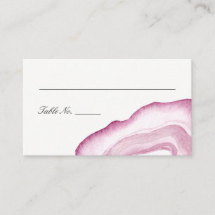 Watercolor Agate Escort Place Cards Mauve Pink