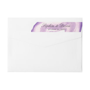 Watercolor Agate   Lavender   Wrap Around Label