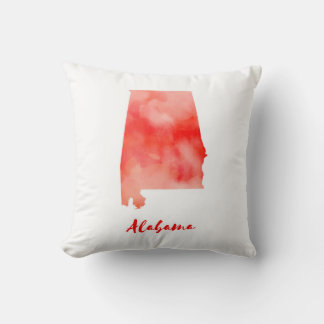 Watercolor Alabama United States Cushion