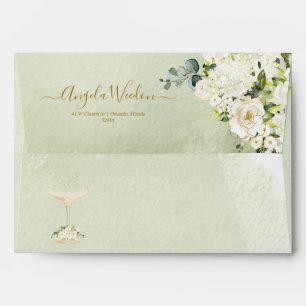 Watercolor Alabaster Roses Brunch Bubbly Envelope