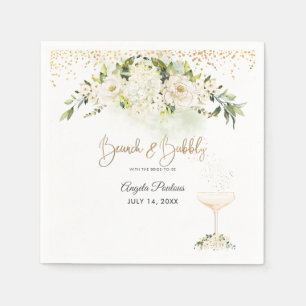 Watercolor Alabaster Roses Brunch Bubbly Napkin