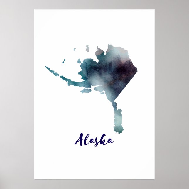 Watercolor Alaska United States Poster (Front)