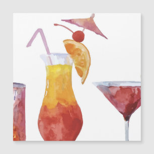 Watercolor alcoholic cocktails