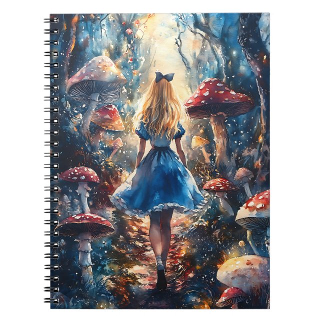 Watercolor Alice in Wonderland Notebook (Front)