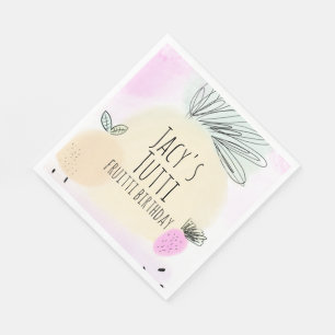 Watercolor All Birthday Fruits Hand Drawn Party Napkin