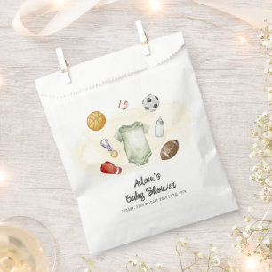 Watercolor All Star Sports bodysuit Baby Shower Favour Bag