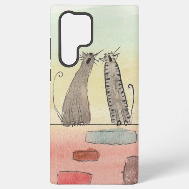 Watercolor Alley Cats Samsung Galaxy S22 Ultra Case (Back)