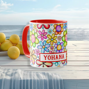 Watercolor Allover Floral Collage custom Summer Mug