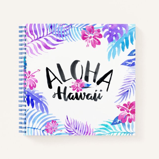 Watercolor Aloha Hawaii Tropical | Notebook (Front)