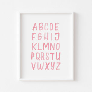 Watercolor Alphabet ABC educational poster