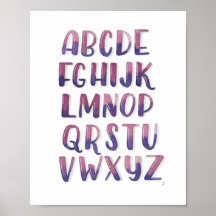 Watercolor Alphabet Poster