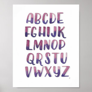 Watercolor Alphabet Poster