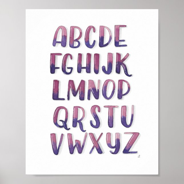 Watercolor Alphabet Poster (Front)