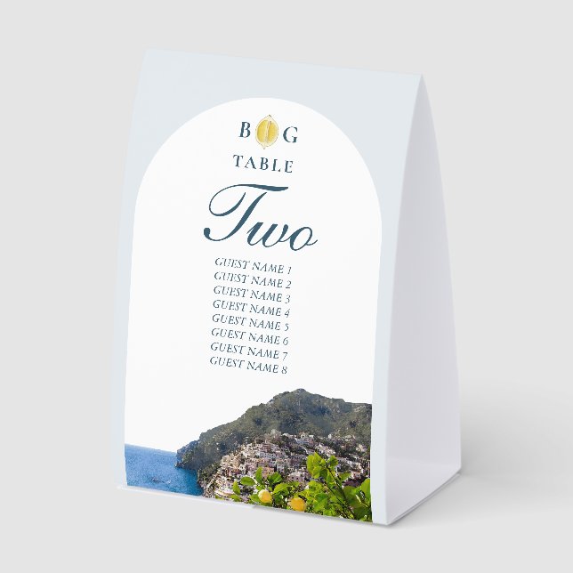 Watercolor Amalfi Coast Arch Italy Lemons Wedding (Front)