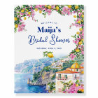 Watercolor Amalfi Coast Pink Lemons Bridal Shower