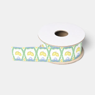 Watercolor Amalfi Lemons Grosgrain Ribbon