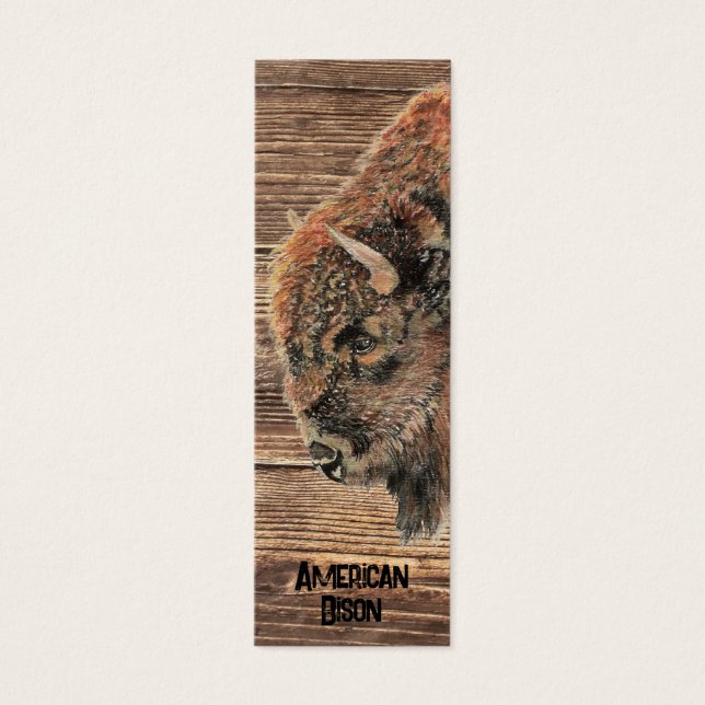 Watercolor American Bison Buffalo Animal  BookMark (Front)