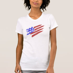 Watercolor American Flag Patriotic T-Shirts
