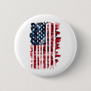 Watercolor American Flag Pin