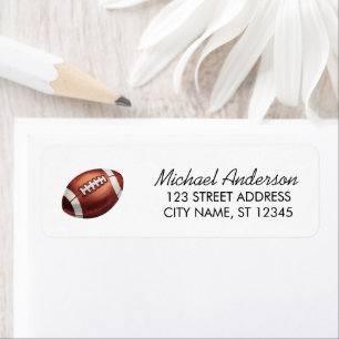 Watercolor American Football Ball Return Address   Label