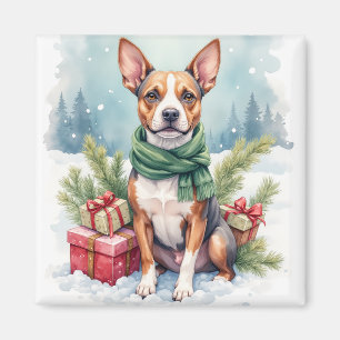 Watercolor American Staffordshire Terrier Rustic Magnet