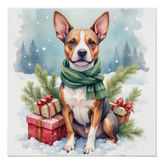 Watercolor American Staffordshire Terrier Rustic Poster (Front)