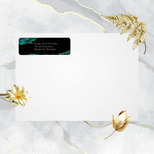 Watercolor Anastasia Black and Green Address Label Return Address Label