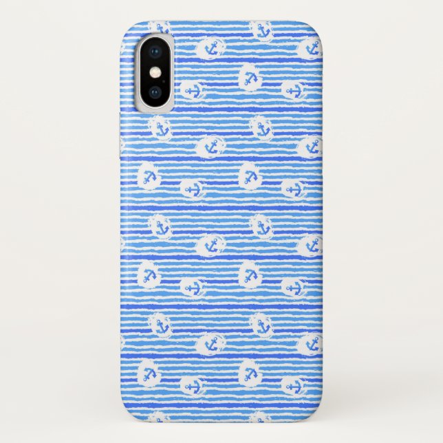 Watercolor Anchor Pattern 1 Case-Mate iPhone Case (Back)