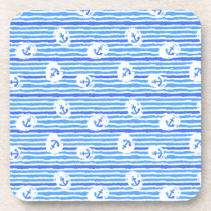 Watercolor Anchor Pattern 1 Coaster