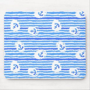 Watercolor Anchor Pattern 1 Mouse Pad