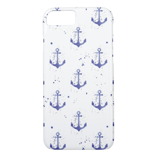 Watercolor Anchor Pattern 2 Case-Mate iPhone Case (Back)