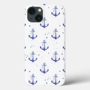 Watercolor Anchor Pattern 2 iPhone 13 Case