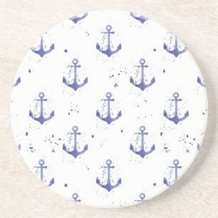Watercolor Anchor Pattern 2 Coaster