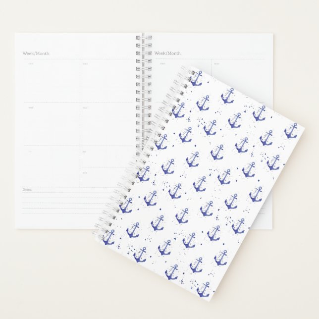 Watercolor Anchor Pattern 2 Planner (Display)