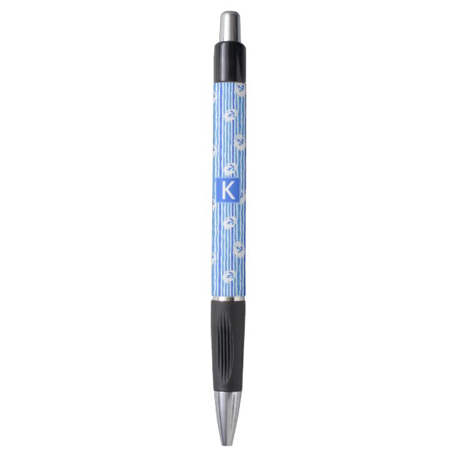 Watercolor Anchor Pattern | Add Your Initial (Front Vertical)