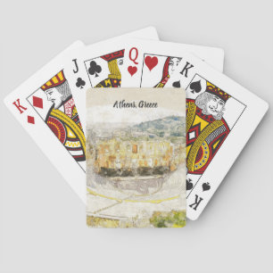 Watercolor Ancient Theatre of Athens Poker Cards